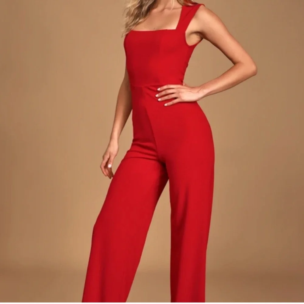 Lulus Enticing Endeavors Red Jumpsuit XS - Picture 2 of 5